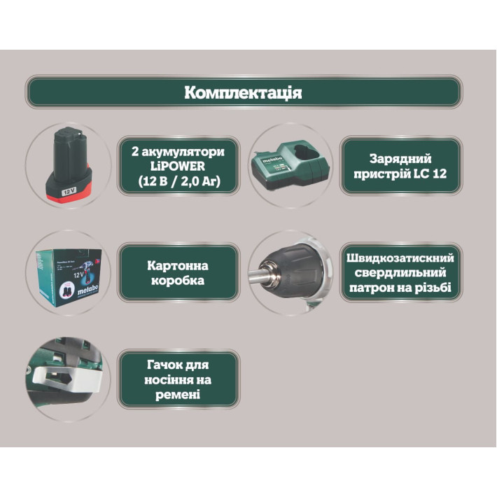Акумуляторний дриль-шуруповерт PowerMaxx BS Basic + 2 АКБ,зарядний пристрій (600984000)