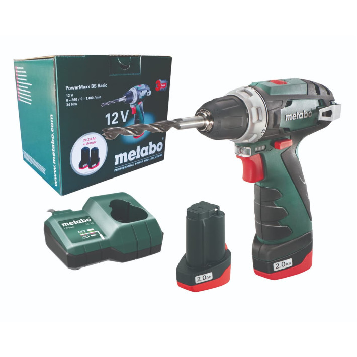 Акумуляторний дриль-шуруповерт PowerMaxx BS Basic + 2 АКБ,зарядний пристрій (600984000)