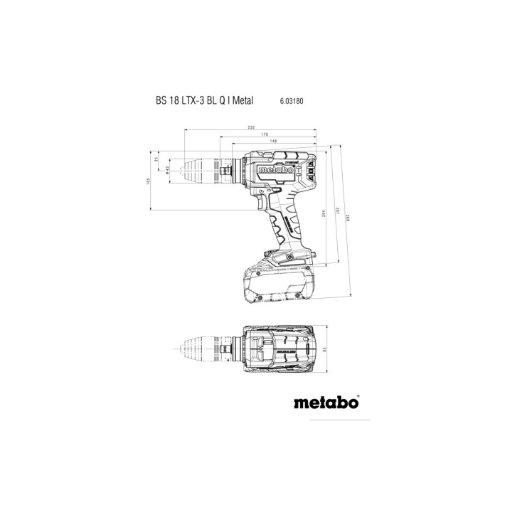 Акумуляторний дриль-шуруповерт BS 18 LTX-3 BL Q I Metal + MetaBOX (603180660)