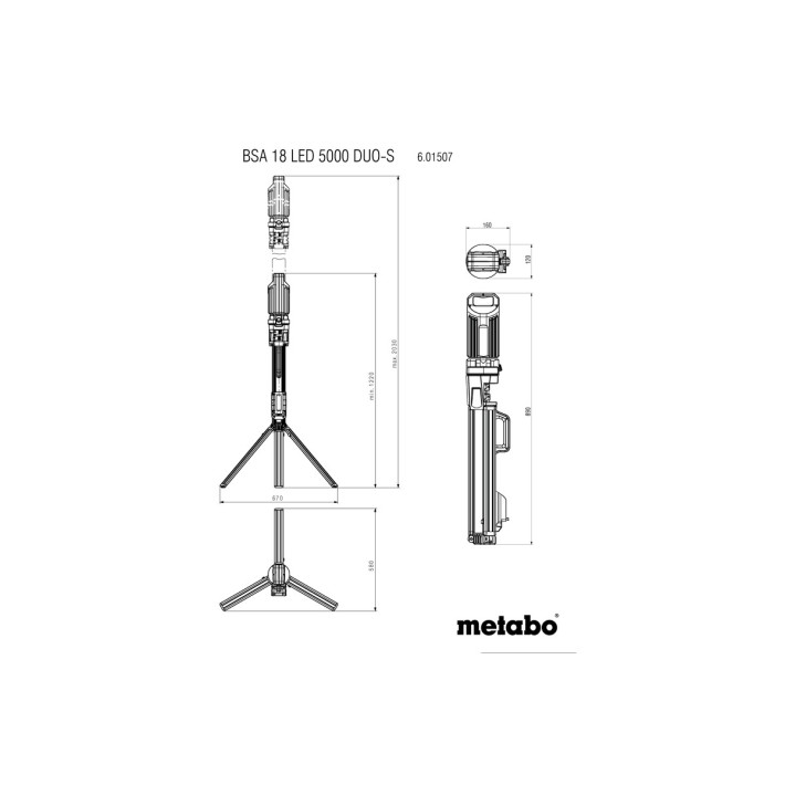 Акумуляторний прожектор BSA 18 LED 5000 DUO-S (601507850)