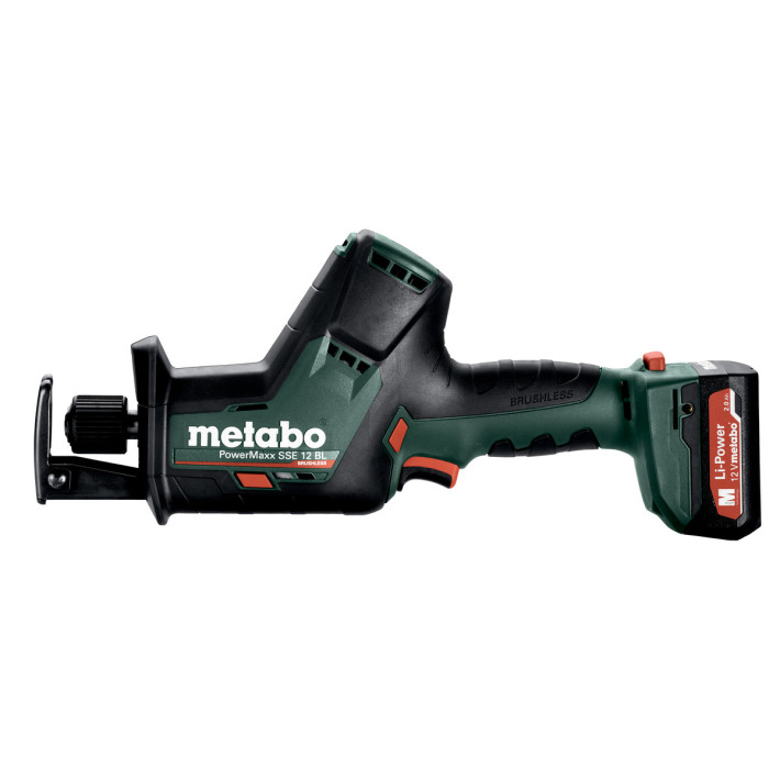 Акумуляторна шабельна пила PowerMaxx SSE 12 BL + 2 АКБ,зарядний пристрій і MetaBOX (602322500)