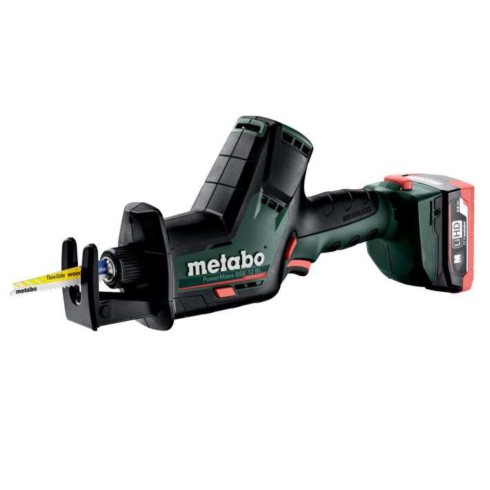 Акумуляторна шабельна пила PowerMaxx SSE 12 BL + 2 АКБ,зарядний пристрій і MetaBOX (602322800)