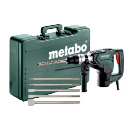 Комбінований перфоратор KH 5-40 Set (2 режими) з автоматичною муфтою Metabo S-automatіc + пластиковий кофр з набором зубил SDS-MAX (5 ШТ.) (691057000) 