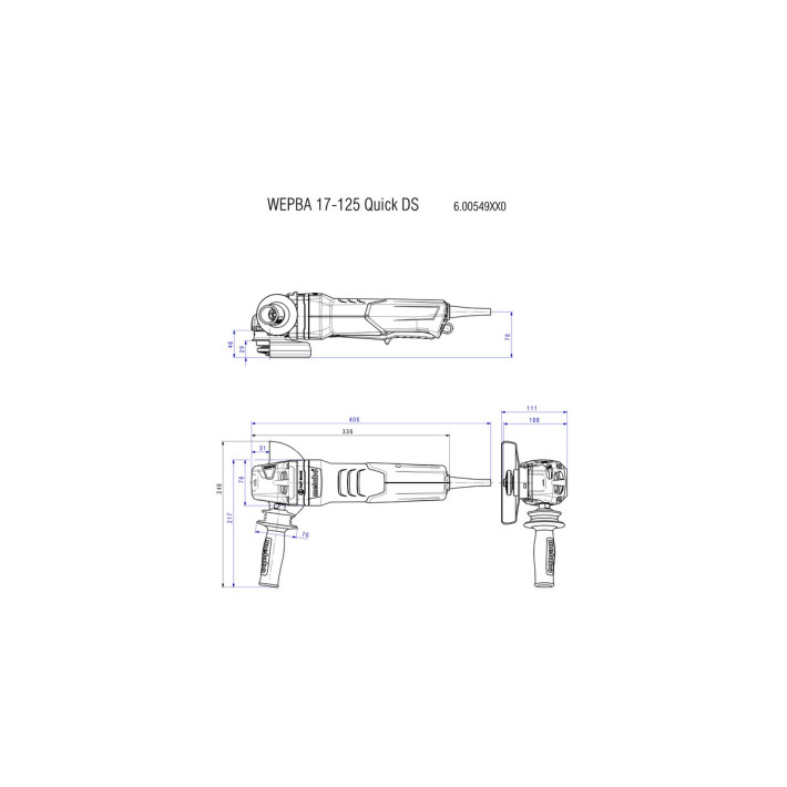 Кутова шліфувальна машина (Болгарка) WEPBA 19-125 Q DS M-Brush з гальмом та швидкозатискною гайкою (613114000)