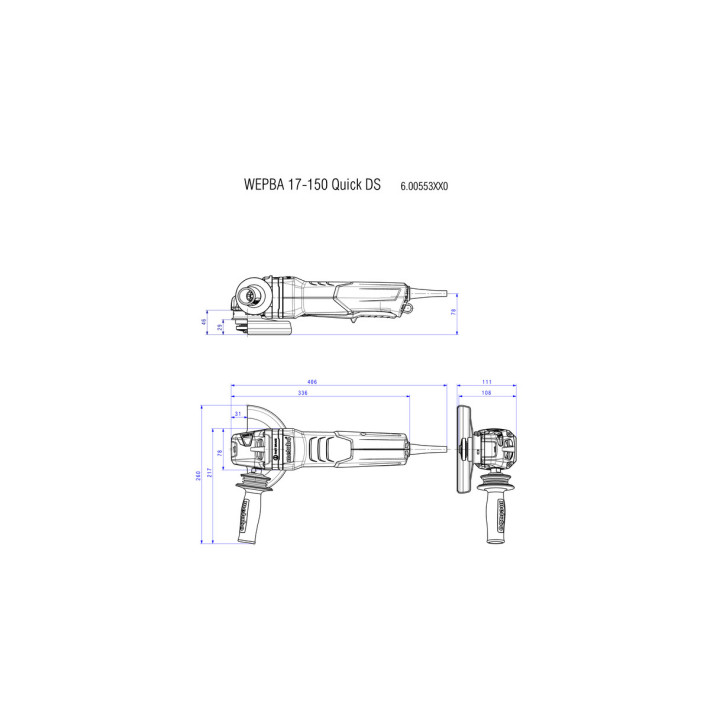 Кутова шліфувальна машина (Болгарка) WEPBA 19-150 Q DS M-Brush з гальмом та швидкозатискною гайкою (613117000)