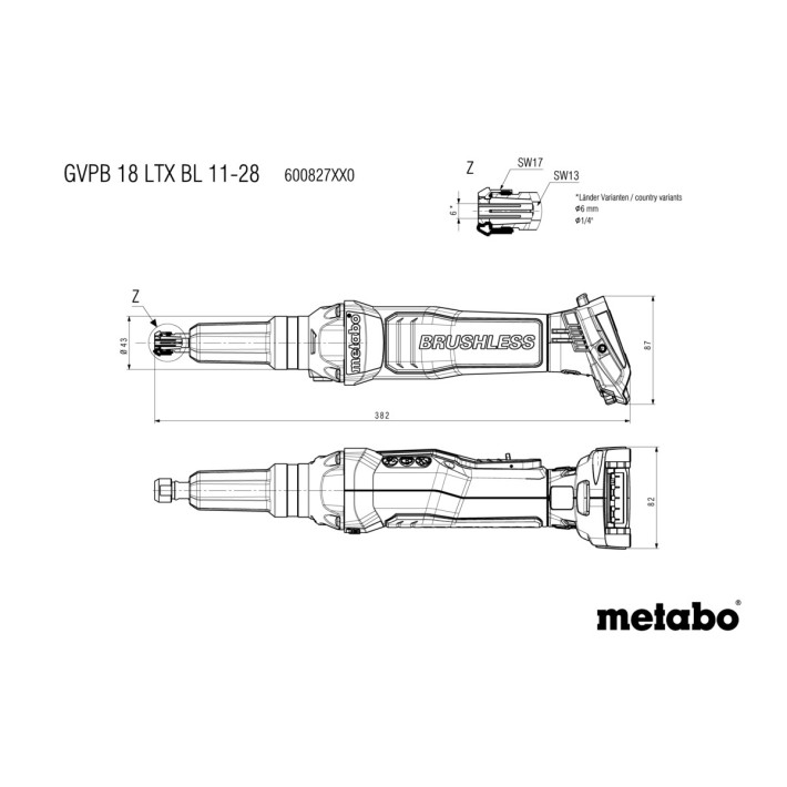 Акумуляторна прямошліфувальна машина 18V; Картонна коробка GVPB 18 LTX BL 11-28 (600827850)