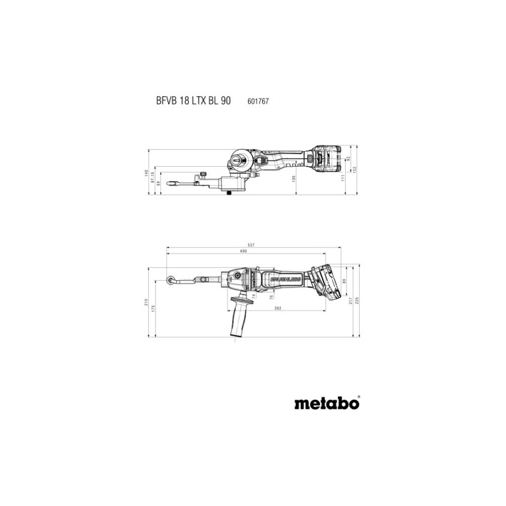 Акумуляторний стрічковий напилок 18V; metaBOX 145 L BFVB 18 LTX BL 90 (601767840)