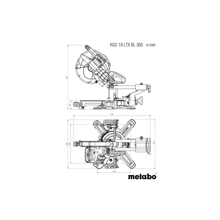 Акумуляторна торцювальна пила KGS 18 LTX BL 305 (614305850) 18V; ; з функцією протягання