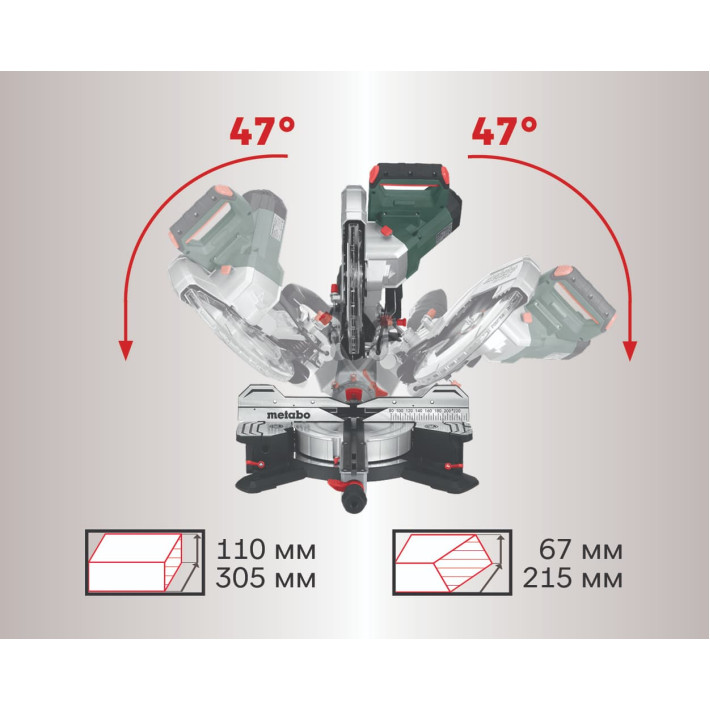 Акумуляторна торцювальна пила KGS 18 LTX BL 305 (614305850) 18V; ; з функцією протягання