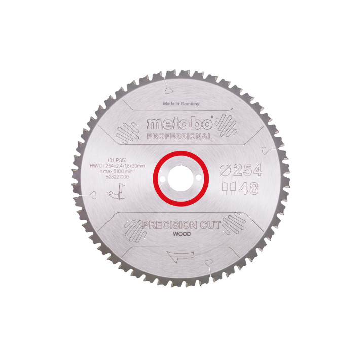 Пилкове полотно "precision cut wood - professional", 254x30, Z48 WZ 5° neg. (628221000)