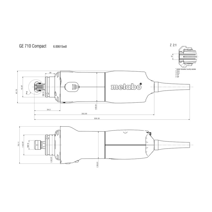 Прямошліфувальна машина GE 710 Compact (картонна коробка) (600615000)
