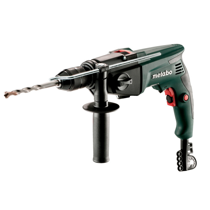 Ударний дриль SBE 760 з автомат. запобіжною муфтою Metabo S-automatіc та електронікою Vario (V) + патрон Futuro Plus,пластиковий кофр та шпиндель з внутрішнім шестигранником для насадок(600841850)