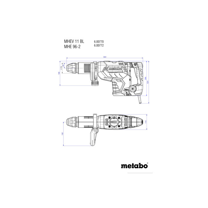 Отбойный молоток MHEV 11 BL (безщеточный двигатель) + пластиковый кофр (600770500)